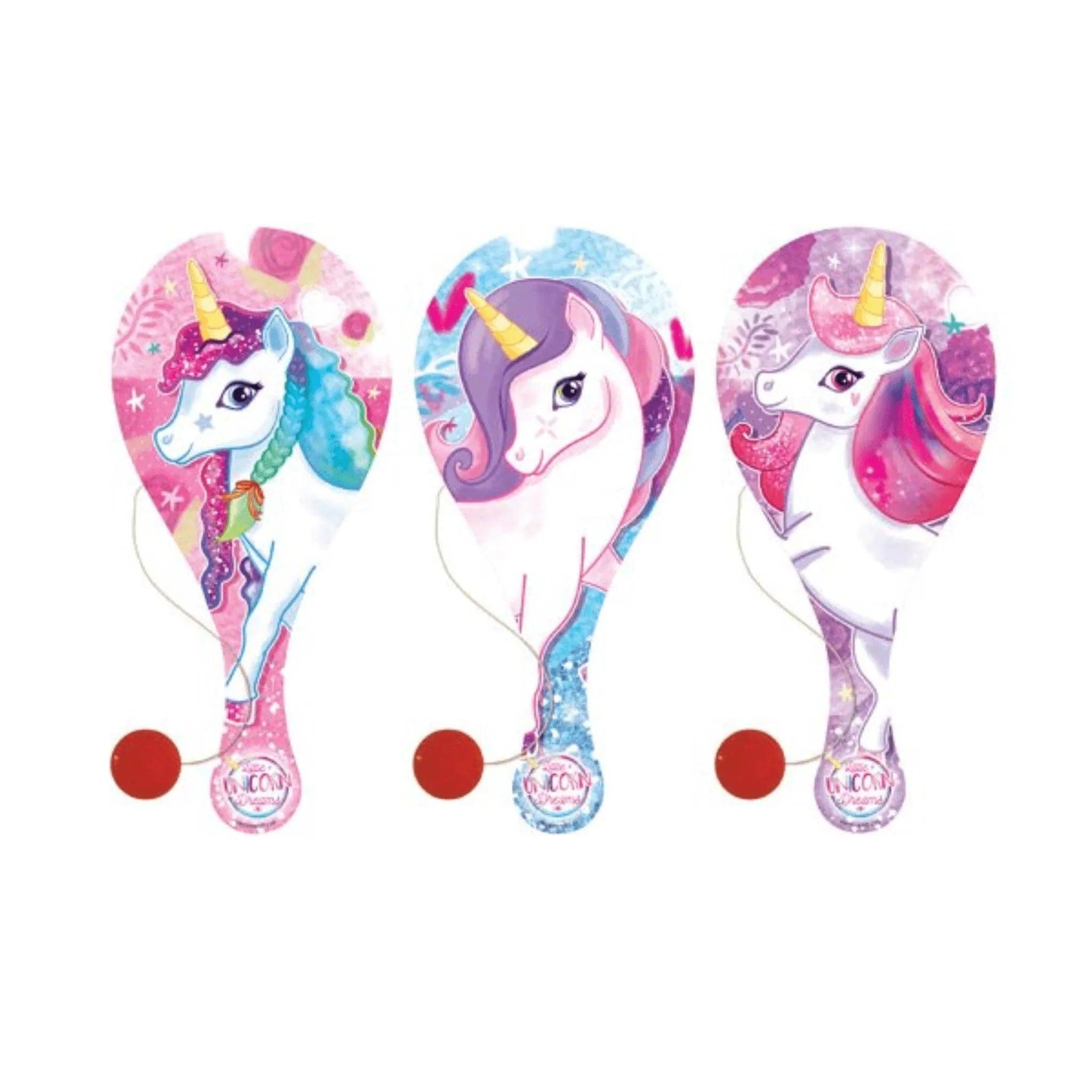 Unicorn Wooden Paddle Bat and Ball Games - PoundToys